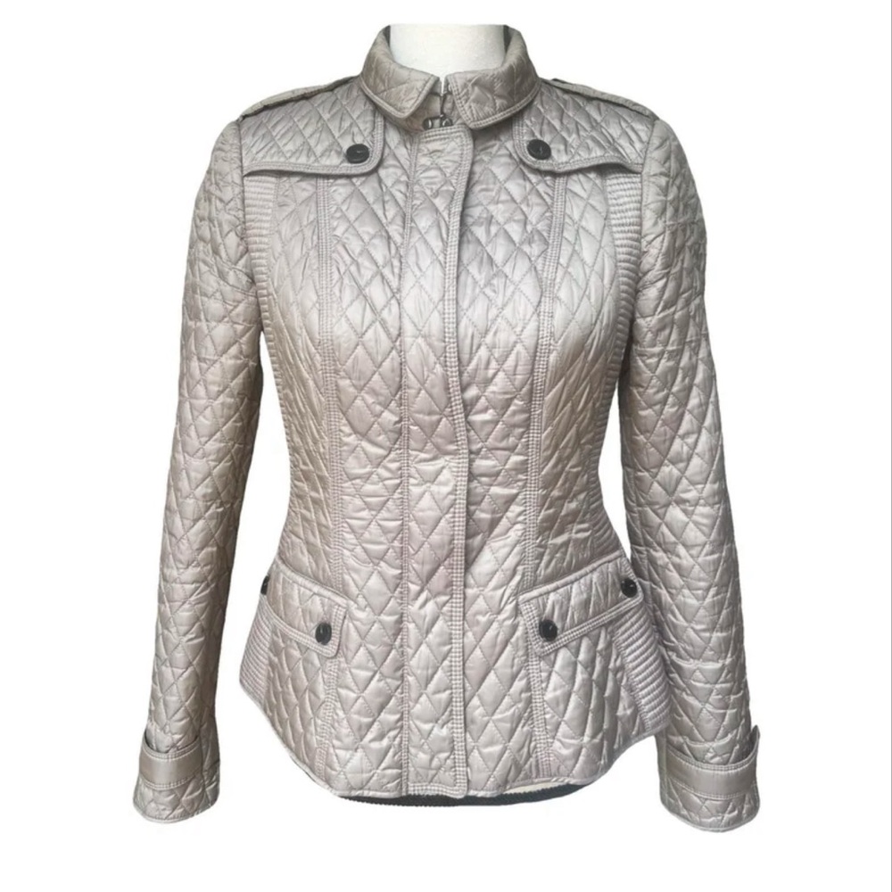 Burberry Quilted Utility Jacket in Cream